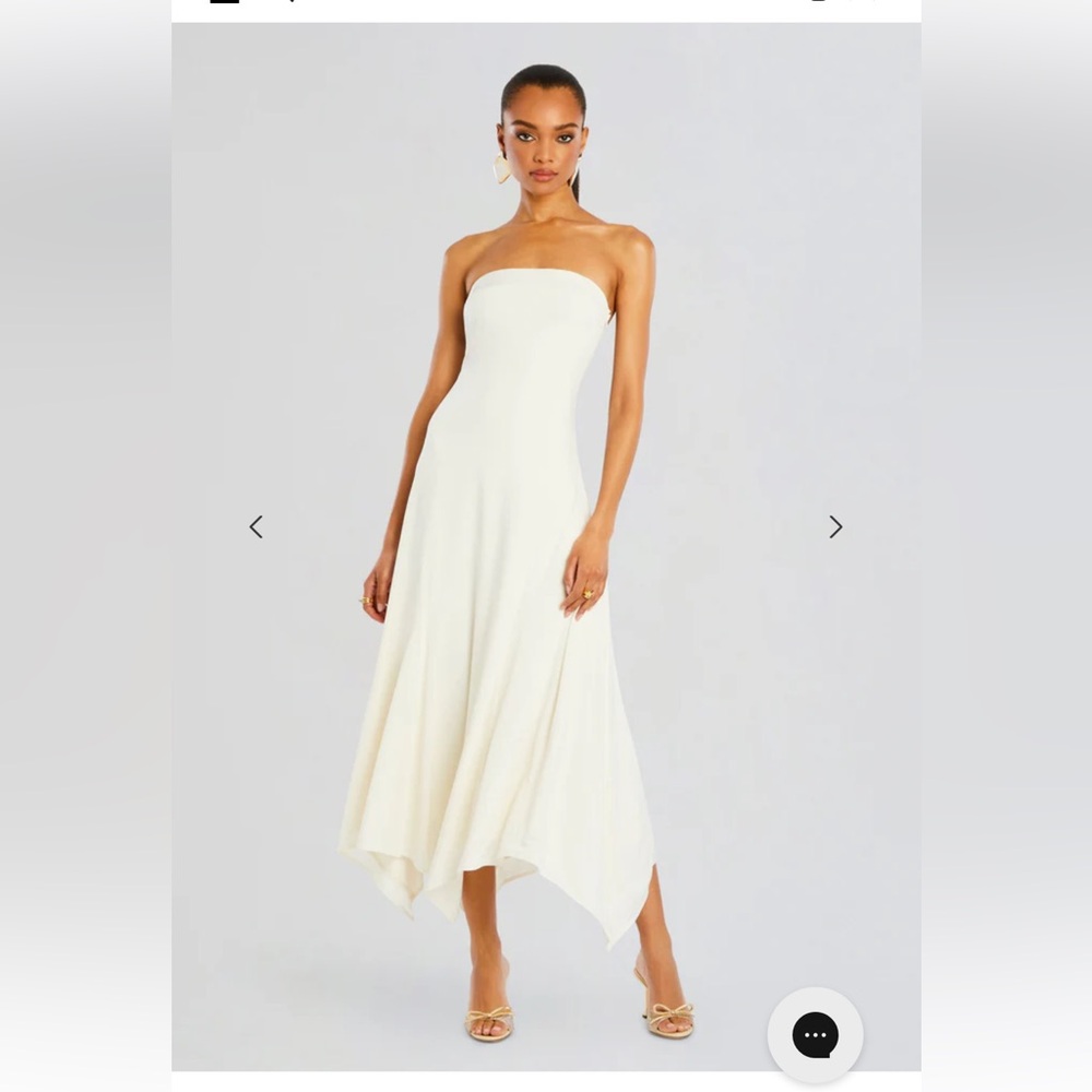 SER.O.YA Strapless White Dress